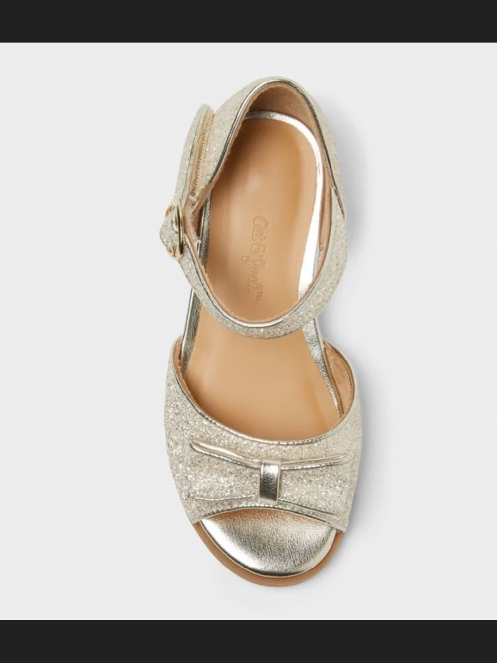 Toddler Girls' Hazina Peep Toe Low Contoured Dress Heels - Cat & Jack™ Gold